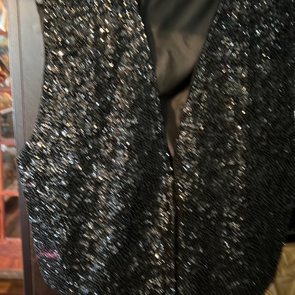 Vintage black sequins vest - Picture 1 of 3
